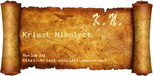 Kriszt Nikolett névjegykártya